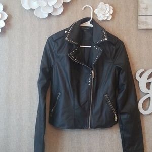 Studded Faux Leather Jacket size S